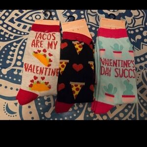 Valentine's Day Themed Men's Woman's Unisex Socks - Multicolor New Pizza Taco
